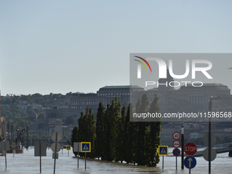 A flooded quay on the bank of the Danube in Budapest, Hungary, on June 9, 2013, as the peak water levels of the Danube are expected to hit....