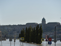 A flooded quay on the bank of the Danube in Budapest, Hungary, on June 9, 2013, as the peak water levels of the Danube are expected to hit....