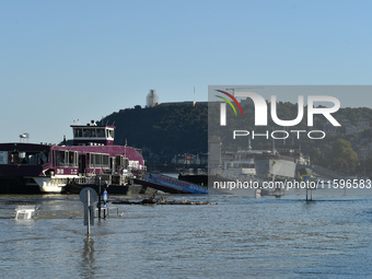 The flooded quay on the bank of the Danube in Budapest, Hungary, on June 9, 2013, as the peak water levels of the Danube are expected to hit...