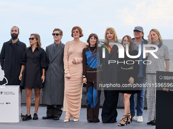 Paula Ortiz, Asia Villagran, Alba Planas, Najwa Nimri, and Patrick Criado attend the photocall of the film ''La Virgen Roja'' during the 72n...