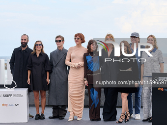 Paula Ortiz, Asia Villagran, Alba Planas, Najwa Nimri, and Patrick Criado attend the photocall of the film ''La Virgen Roja'' during the 72n...