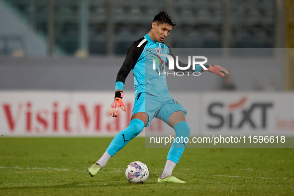 Francisco Celio Da Paz Silva Filho, goalkeeper of Hamrun Spartans, is in action during the Malta 360 Sports Premier League soccer match betw...