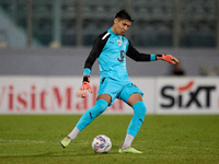 Francisco Celio Da Paz Silva Filho, goalkeeper of Hamrun Spartans, is in action during the Malta 360 Sports Premier League soccer match betw...