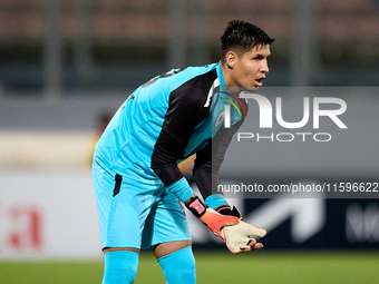 Francisco Celio Da Paz Silva Filho, goalkeeper of Hamrun Spartans, is in action during the Malta 360 Sports Premier League soccer match betw...