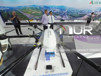 Visitors view the ''Hydrogen Spin 4 hydrogen-powered drone'' at the 16th International Transportation Technology and Equipment Exhibition in...