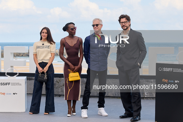 Lupita Nyong'o, Alvaro Norte, Macarena Garcia, and Chris Sanders attend the photocall of the film ''The Wild Robot'' during the 72nd San Seb...