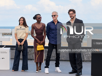 Lupita Nyong'o, Alvaro Norte, Macarena Garcia, and Chris Sanders attend the photocall of the film ''The Wild Robot'' during the 72nd San Seb...