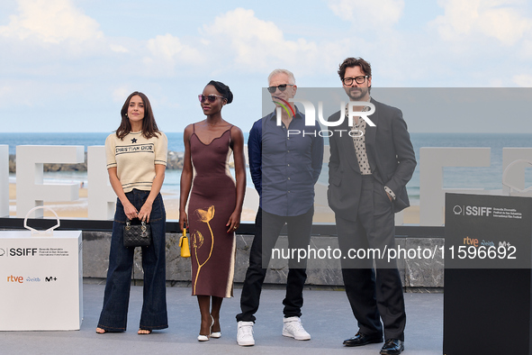 Lupita Nyong'o, Alvaro Norte, Macarena Garcia, and Chris Sanders attend the photocall of the film ''The Wild Robot'' during the 72nd San Seb...