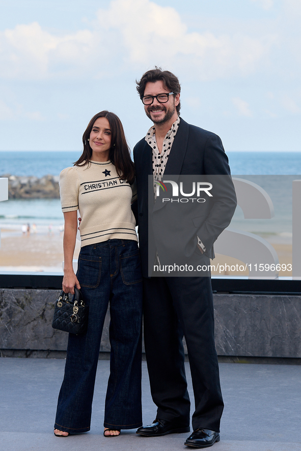 Lupita Nyong'o, Alvaro Norte, Macarena Garcia, and Chris Sanders attend the photocall of the film The Wild Robot during the 72nd San Sebasti...