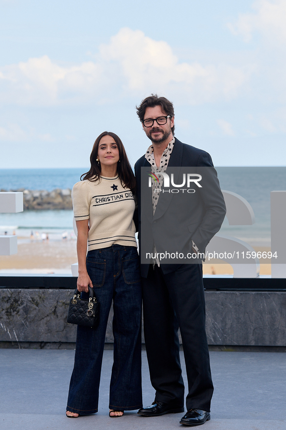 Lupita Nyong'o, Alvaro Norte, Macarena Garcia, and Chris Sanders attend the photocall of the film The Wild Robot during the 72nd San Sebasti...