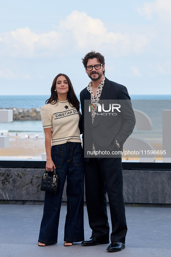 Lupita Nyong'o, Alvaro Norte, Macarena Garcia, and Chris Sanders attend the photocall of the film The Wild Robot during the 72nd San Sebasti...