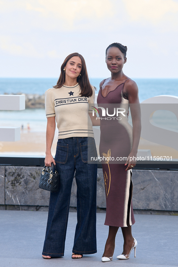 Lupita Nyong'o, Alvaro Norte, Macarena Garcia, and Chris Sanders attend the photocall of the film ''The Wild Robot'' during the 72nd San Seb...