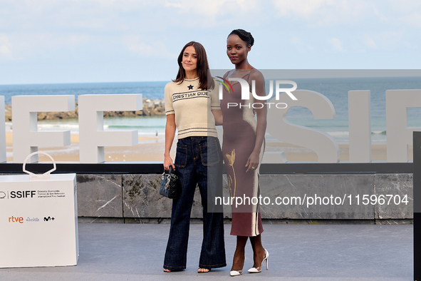 Lupita Nyong'o, Alvaro Norte, Macarena Garcia, and Chris Sanders attend the photocall of the film ''The Wild Robot'' during the 72nd San Seb...