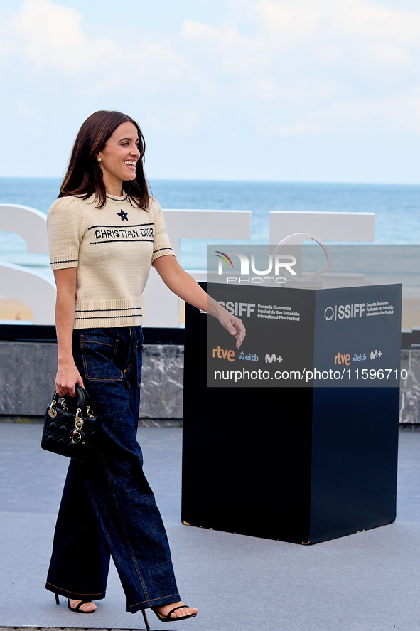 Macarena Garcia attends the photocall of the film The Wild Robot during the 72nd San Sebastian International Film Festival 