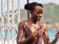 Lupita Nyong'o and Alvaro Norte attend the photocall of the film ''The Wild Robot'' during the 72nd San Sebastian International Film Festiva...