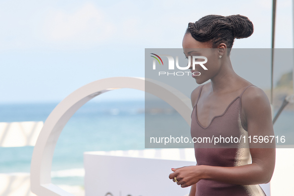 Lupita Nyong'o and Alvaro Norte attend the photocall of the film ''The Wild Robot'' during the 72nd San Sebastian International Film Festiva...