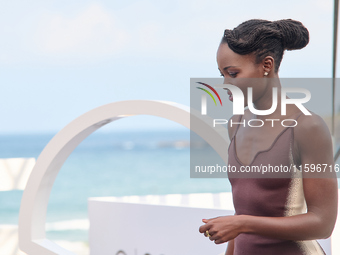 Lupita Nyong'o and Alvaro Norte attend the photocall of the film ''The Wild Robot'' during the 72nd San Sebastian International Film Festiva...