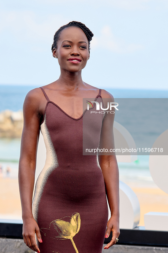 Lupita Nyong'o and Alvaro Norte attend the photocall of the film ''The Wild Robot'' during the 72nd San Sebastian International Film Festiva...