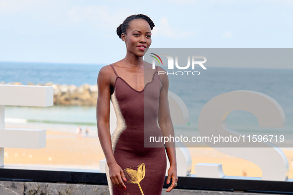 Lupita Nyong'o and Alvaro Norte attend the photocall of the film ''The Wild Robot'' during the 72nd San Sebastian International Film Festiva...