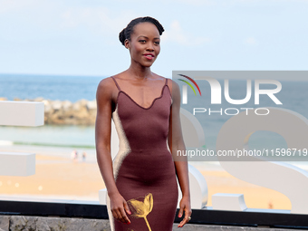 Lupita Nyong'o and Alvaro Norte attend the photocall of the film ''The Wild Robot'' during the 72nd San Sebastian International Film Festiva...