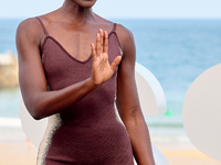 Lupita Nyong'o and Alvaro Norte attend the photocall of the film ''The Wild Robot'' during the 72nd San Sebastian International Film Festiva...