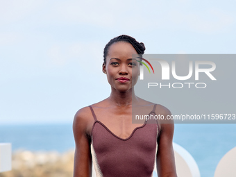 Lupita Nyong'o and Alvaro Norte attend the photocall of the film ''The Wild Robot'' during the 72nd San Sebastian International Film Festiva...