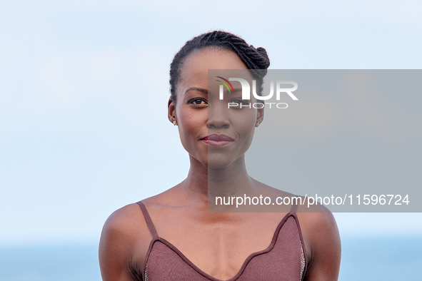 Lupita Nyong'o and Alvaro Norte attend the photocall of the film ''The Wild Robot'' during the 72nd San Sebastian International Film Festiva...