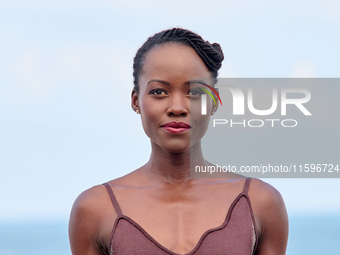 Lupita Nyong'o and Alvaro Norte attend the photocall of the film ''The Wild Robot'' during the 72nd San Sebastian International Film Festiva...