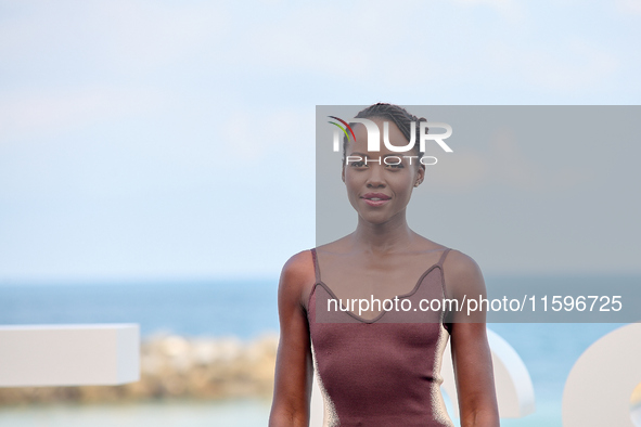 Lupita Nyong'o and Alvaro Norte attend the photocall of the film ''The Wild Robot'' during the 72nd San Sebastian International Film Festiva...