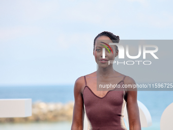 Lupita Nyong'o and Alvaro Norte attend the photocall of the film ''The Wild Robot'' during the 72nd San Sebastian International Film Festiva...