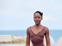 Lupita Nyong'o and Alvaro Norte attend the photocall of the film ''The Wild Robot'' during the 72nd San Sebastian International Film Festiva...