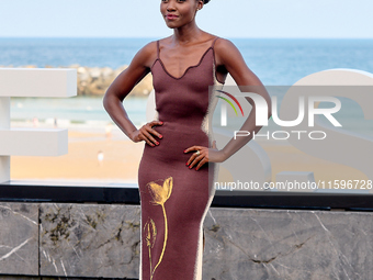 Lupita Nyong'o and Alvaro Norte attend the photocall of the film ''The Wild Robot'' during the 72nd San Sebastian International Film Festiva...