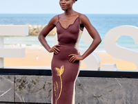 Lupita Nyong'o and Alvaro Norte attend the photocall of the film ''The Wild Robot'' during the 72nd San Sebastian International Film Festiva...