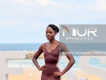 Lupita Nyong'o and Alvaro Norte attend the photocall of the film ''The Wild Robot'' during the 72nd San Sebastian International Film Festiva...