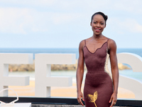 Lupita Nyong'o and Alvaro Norte attend the photocall of the film ''The Wild Robot'' during the 72nd San Sebastian International Film Festiva...