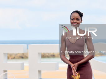 Lupita Nyong'o and Alvaro Norte attend the photocall of the film ''The Wild Robot'' during the 72nd San Sebastian International Film Festiva...