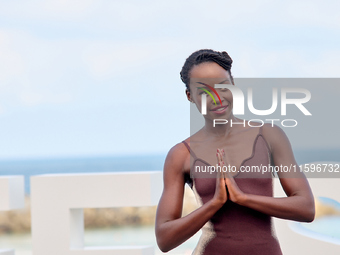 Lupita Nyong'o and Alvaro Norte attend the photocall of the film ''The Wild Robot'' during the 72nd San Sebastian International Film Festiva...