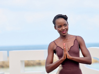 Lupita Nyong'o and Alvaro Norte attend the photocall of the film ''The Wild Robot'' during the 72nd San Sebastian International Film Festiva...