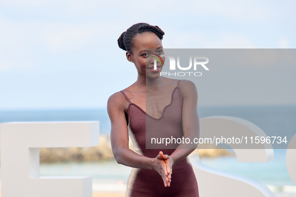 Lupita Nyong'o and Alvaro Norte attend the photocall of the film ''The Wild Robot'' during the 72nd San Sebastian International Film Festiva...