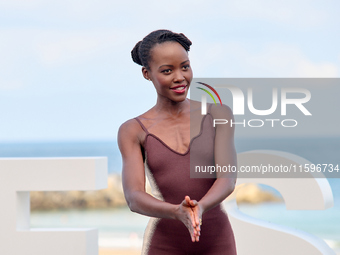 Lupita Nyong'o and Alvaro Norte attend the photocall of the film ''The Wild Robot'' during the 72nd San Sebastian International Film Festiva...