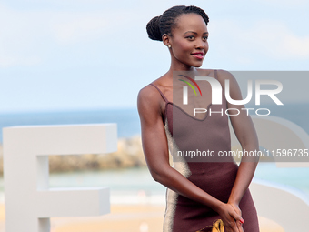 Lupita Nyong'o and Alvaro Norte attend the photocall of the film ''The Wild Robot'' during the 72nd San Sebastian International Film Festiva...