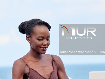 Lupita Nyong'o and Alvaro Norte attend the photocall of the film ''The Wild Robot'' during the 72nd San Sebastian International Film Festiva...