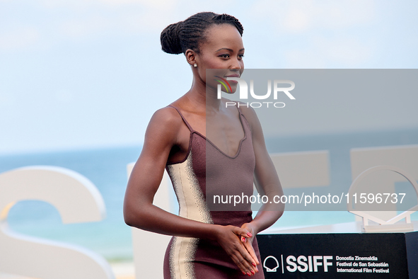 Lupita Nyong'o and Alvaro Norte attend the photocall of the film ''The Wild Robot'' during the 72nd San Sebastian International Film Festiva...