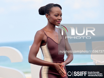 Lupita Nyong'o and Alvaro Norte attend the photocall of the film ''The Wild Robot'' during the 72nd San Sebastian International Film Festiva...