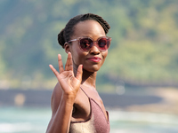 Lupita Nyong'o and Alvaro Norte attend the photocall of the film ''The Wild Robot'' during the 72nd San Sebastian International Film Festiva...