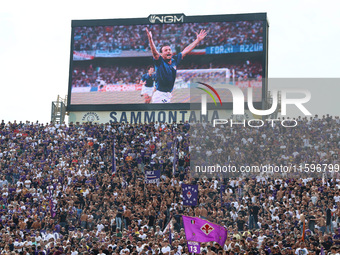 Supporters of ACF Fiorentina prior to the Italian Serie A football match between ACF Fiorentina and SS Lazio ,on September 22 , 2024 at the...