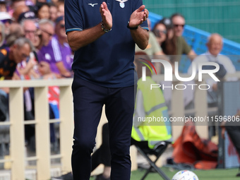 Head Coach Marco Baroni of SS Lazio looks on during the Italian Serie A football match between ACF Fiorentina and SS Lazio ,on September 22...