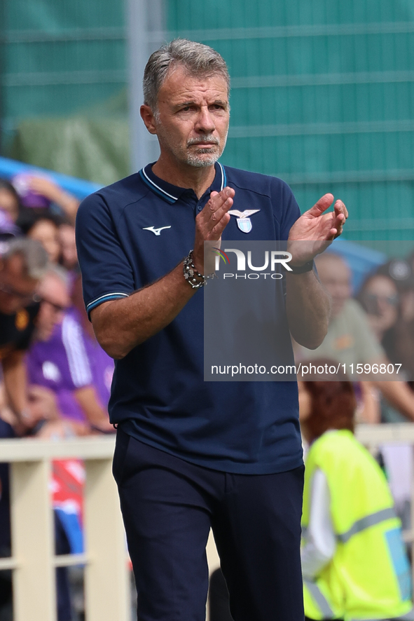 Head Coach Marco Baroni of SS Lazio looks on during the Italian Serie A football match between ACF Fiorentina and SS Lazio ,on September 22...