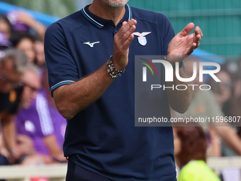 Head Coach Marco Baroni of SS Lazio looks on during the Italian Serie A football match between ACF Fiorentina and SS Lazio ,on September 22...