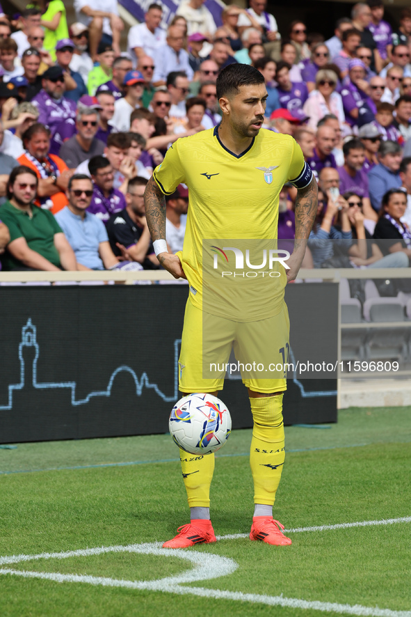 Mattia Zaccagni of SS Lazio during  the Italian Serie A football match between ACF Fiorentina and SS Lazio ,on September 22 , 2024 at the Ar...